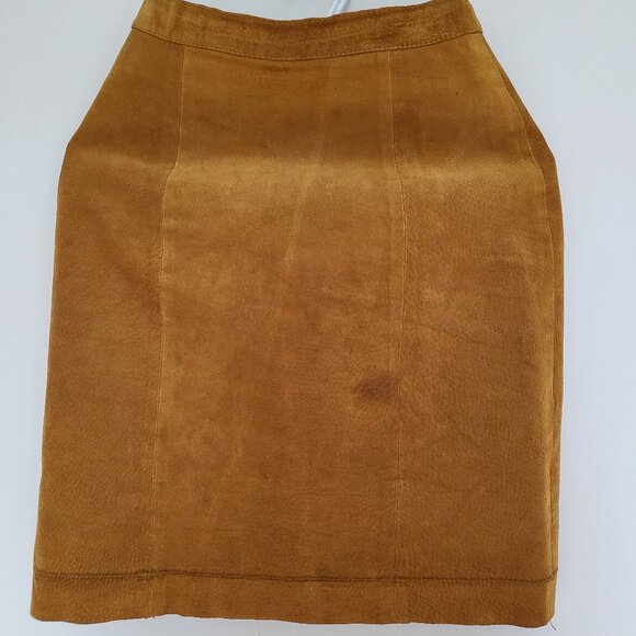 Suede Mustard Skirt - Picture 2 of 6